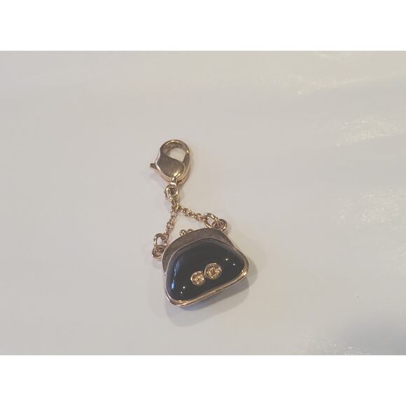 Swarovski Clip Charm - Gold and Black Kisslock Coin Purse - Picture 5 of 6